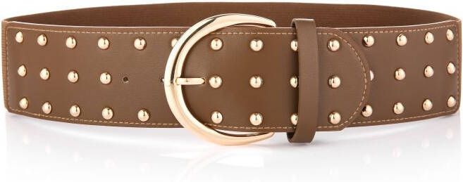 Sunset Fashion Bruin Elastische riem studs