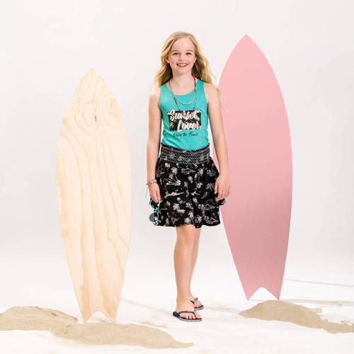29FT rok met all over print en ruches zwart wit Meisjes Katoen All over print 140-146 - Foto 3