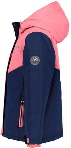 29FT ski-jack donkerblauw roze Skijack Meisjes Gerecycled polyester (duurzaam) Capuchon 152-158 - Foto 4