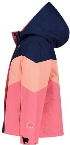 29FT ski-jack roze donkerblauw Skijack Meisjes Gerecycled polyester (duurzaam) Capuchon 140-146 - Foto 4