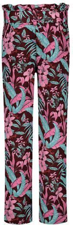 29FT straight fit broek met all over print paars roze blauw Meisjes Viscose 128-134 - Foto 4