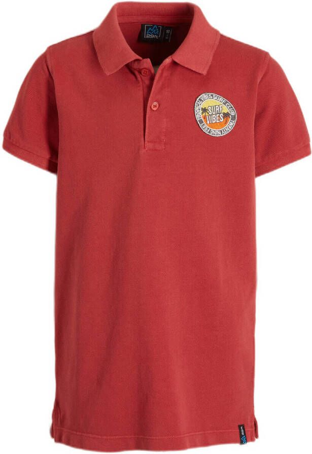 29FT polo rood Jongens Katoen Polokraag Effen 128