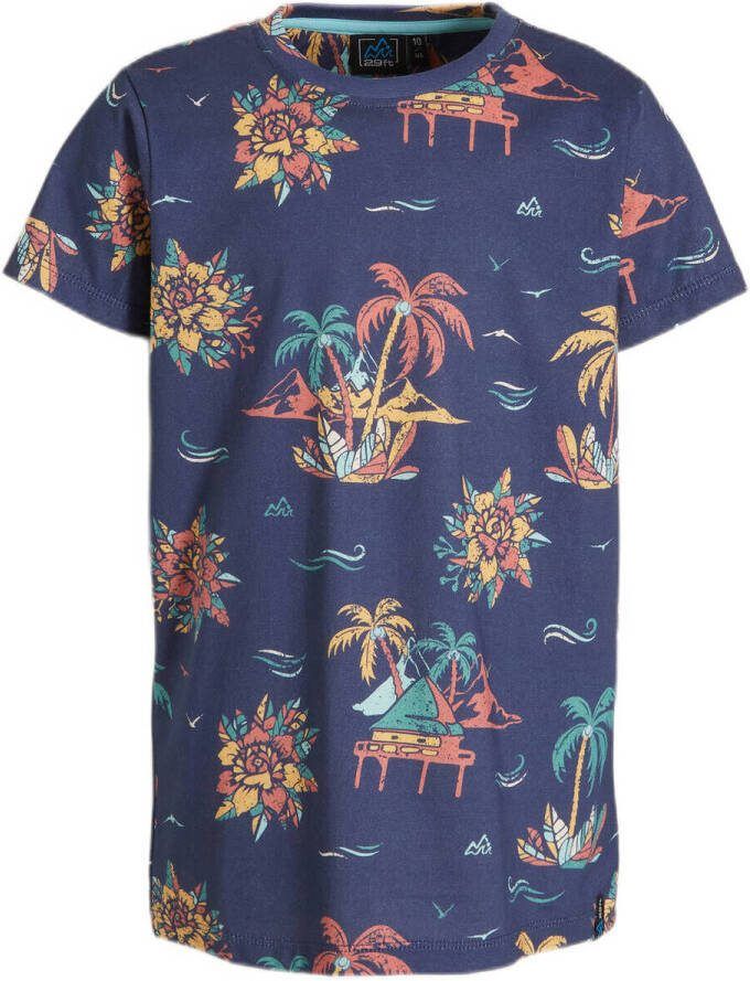 29FT T-shirt met all over print donkerblauw Jongens Katoen Ronde hals All over print 116