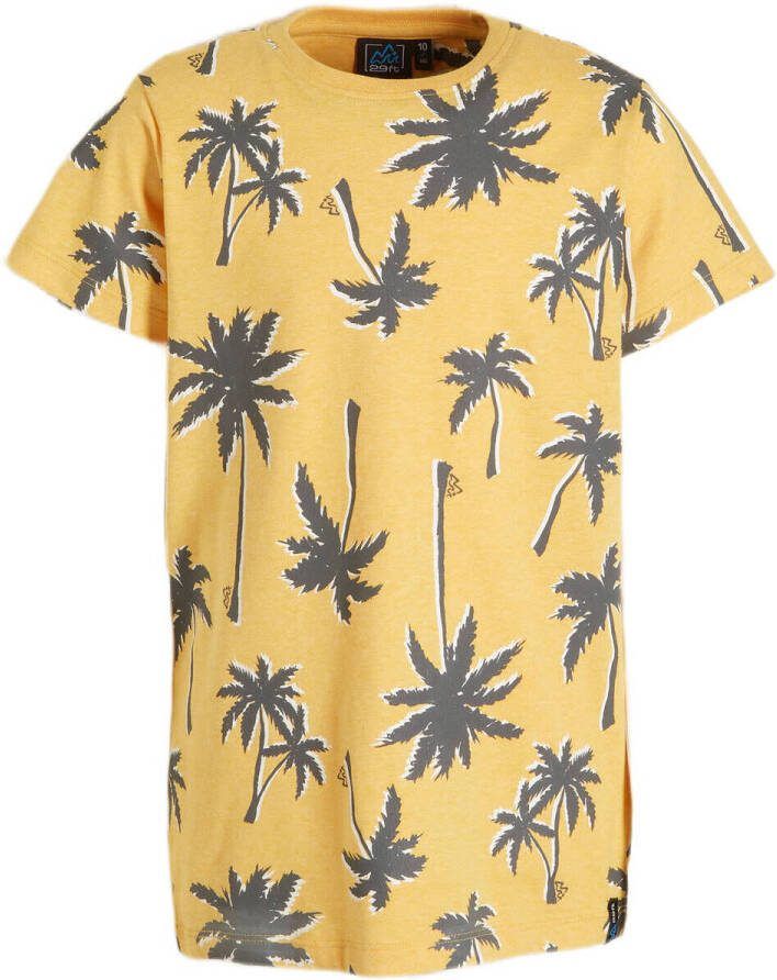 29FT T-shirt met all over print geel Jongens Polyester Ronde hals All over print 128