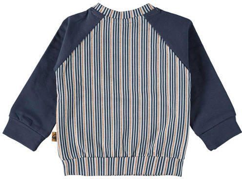 4PRESIDENT baby gestreepte sweater blauw Meisjes Katoen Ronde hals Streep 50