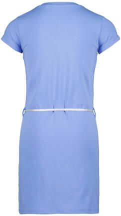 4PRESIDENT jurk blauw roze wit Meisjes Stretchkatoen Ronde hals Meerkleurig 104