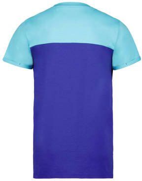 4PRESIDENT T-shirt blauw Jongens Stretchkatoen Ronde hals Meerkleurig 116