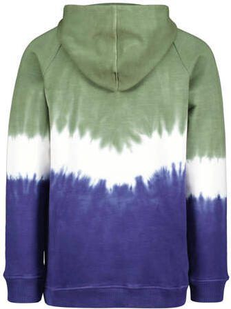 4PRESIDENT tie-dye hoodie Henryk groen wit blauw Sweater Jongens Stretchkatoen Capuchon 104
