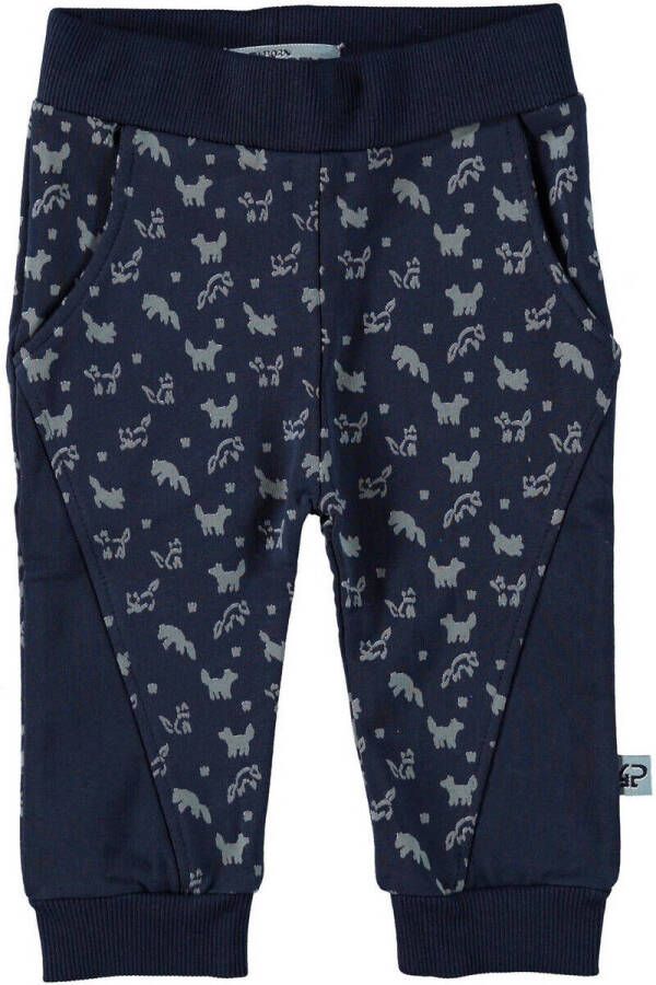 4PRESIDENT regular fit joggingbroek Nixon met all over print donkerblauw Jongens Stretchkatoen 62