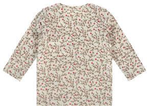 A Tiny Story baby gebloemde longsleeve ecru roze groen Meisjes Stretchkatoen Ronde hals 50