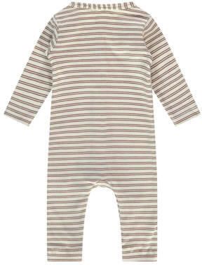 A Tiny Story baby gestreept boxpak bruin ecru Stretchkatoen Ronde hals 50
