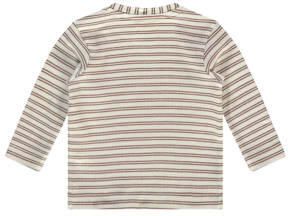 A Tiny Story baby gestreepte longsleeve bruin ecru Stretchkatoen Ronde hals 50