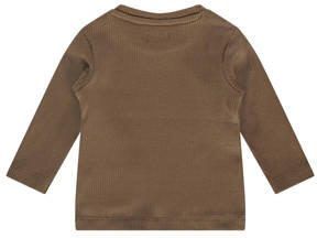 A Tiny Story baby longsleeve bruin Stretchkatoen Ronde hals 50