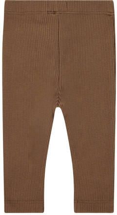 A Tiny Story baby regular fit broek bruin Stretchkatoen 50