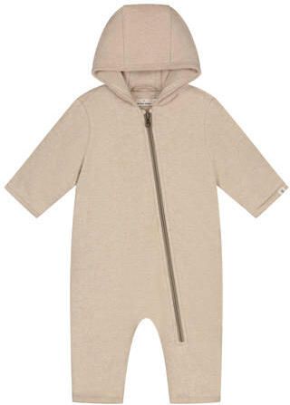 A Tiny Story babypak beige Jas Katoen Capuchon Effen