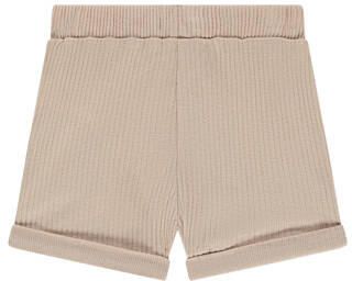 A Tiny Story casual short lichtbruin rib gebreid Korte broek Stretchkatoen