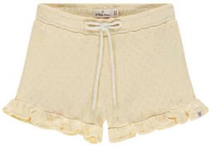 A Tiny Story casual short lichtgeel ajour Korte broek Meisjes Stretchkatoen