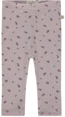 A Tiny Story gebloemde casual broek paars Meisjes Katoen Bloemen