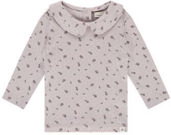 A Tiny Story gebloemde longsleeve paars Meisjes Katoen Peter Pan-kraag