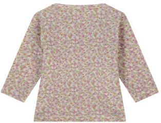 A Tiny Story gebloemde longsleeve roze Meisjes Katoen V-hals Bloemen