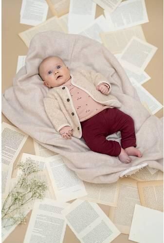 A Tiny Story gebreid vest beige Meisjes Polyester V-hals Effen - Foto 2