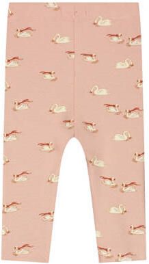 A Tiny Story katoenen babybroek met print oudroze All over print
