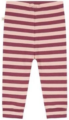 A Tiny Story katoenen gestreepte babybroek donkerrood lichtroze Streep - Foto 2