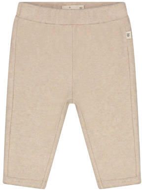 A Tiny Story katoenen regular fit babybroek beige Effen