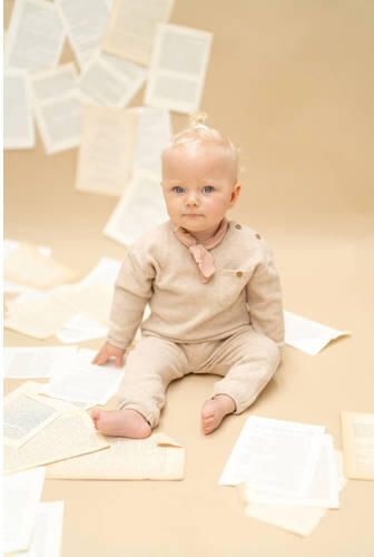 A Tiny Story katoenen regular fit babybroek beige Effen - Foto 2