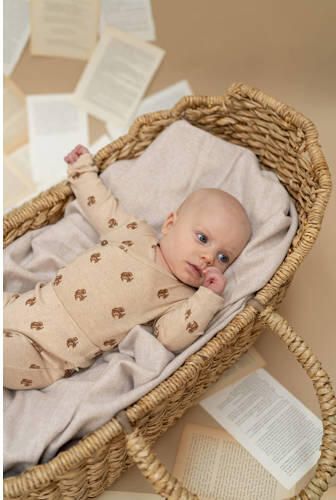 A Tiny Story katoenen romper met print beige All over print
