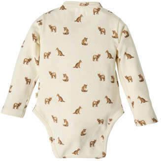 A Tiny Story katoenen romper met print ivoor bruin Wit All over print - Foto 3