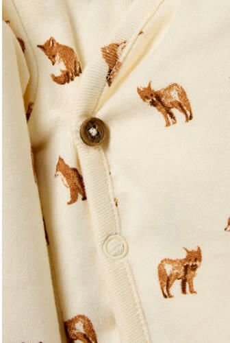 A Tiny Story katoenen romper met print ivoor bruin Wit All over print - Foto 2