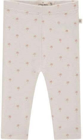 A Tiny Story legging ecru Broek Stretchkatoen All over print