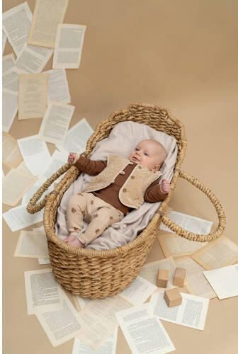 A Tiny Story longsleeve bruin Katoen V-hals Effen