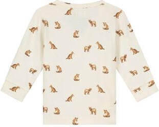 A Tiny Story longsleeve met print ivoor Wit Katoen V-hals - Foto 2