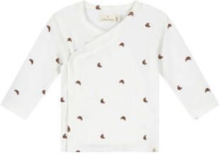 A Tiny Story longsleeve met print wit Katoen V-hals All over print