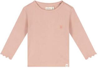 A Tiny Story longsleeve oudroze Meisjes Katoen Ronde hals Effen