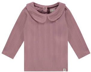 A Tiny Story longsleeve paars Meisjes Katoen Peter Pan-kraag Effen