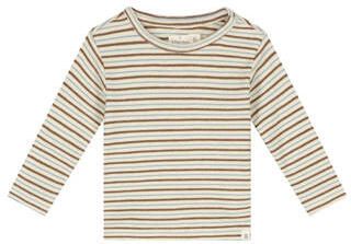 A Tiny Story rechtvallende gestreepte longsleeve ecru Katoen Ronde hals