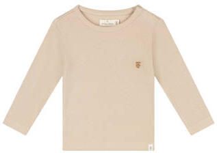 A Tiny Story rechtvallende longsleeve beige Katoen Ronde hals