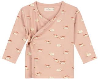 A Tiny Story rechtvallende longsleeve met print oudroze Meisjes Katoen V-hals
