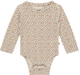 A Tiny Story romper ecru Meisjes Stretchkatoen Ronde hals All over print