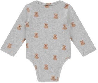 A Tiny Story romper grijs bruin Jongens Stretchkatoen Ronde hals All over print