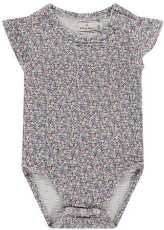 A Tiny Story romper lila Paars Meisjes Katoen Ronde hals All over print