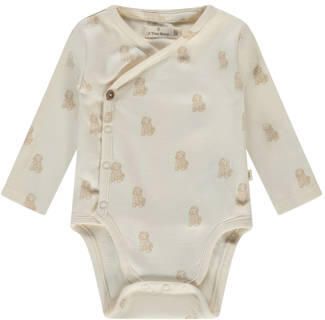 A Tiny Story romper met overslag ecru lichtbruin Katoen V-hals
