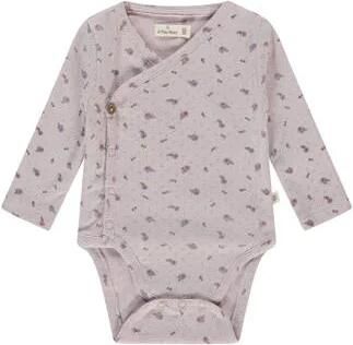 A Tiny Story romper met overslag paars Meisjes Katoen Ronde hals Bloemen