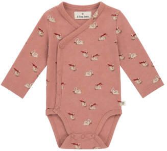 A Tiny Story romper met print oudroze Meisjes Katoen Ronde hals All over print
