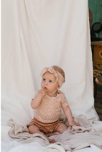 A Tiny Story romper roze beige Meisjes Stretchkatoen Ronde hals All over print - Foto 2