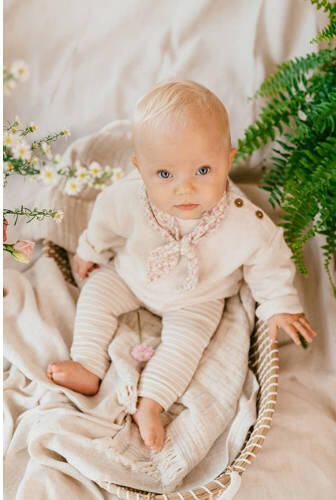 A Tiny Story sweater ecru Katoen Ronde hals Effen