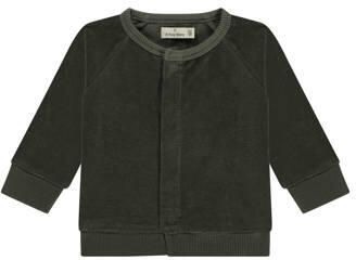 A Tiny Story sweatvest groen Jongens Katoen Ronde hals Effen